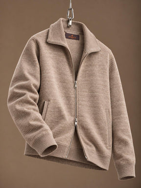 Cork Knitted Zip Jacket Khaki