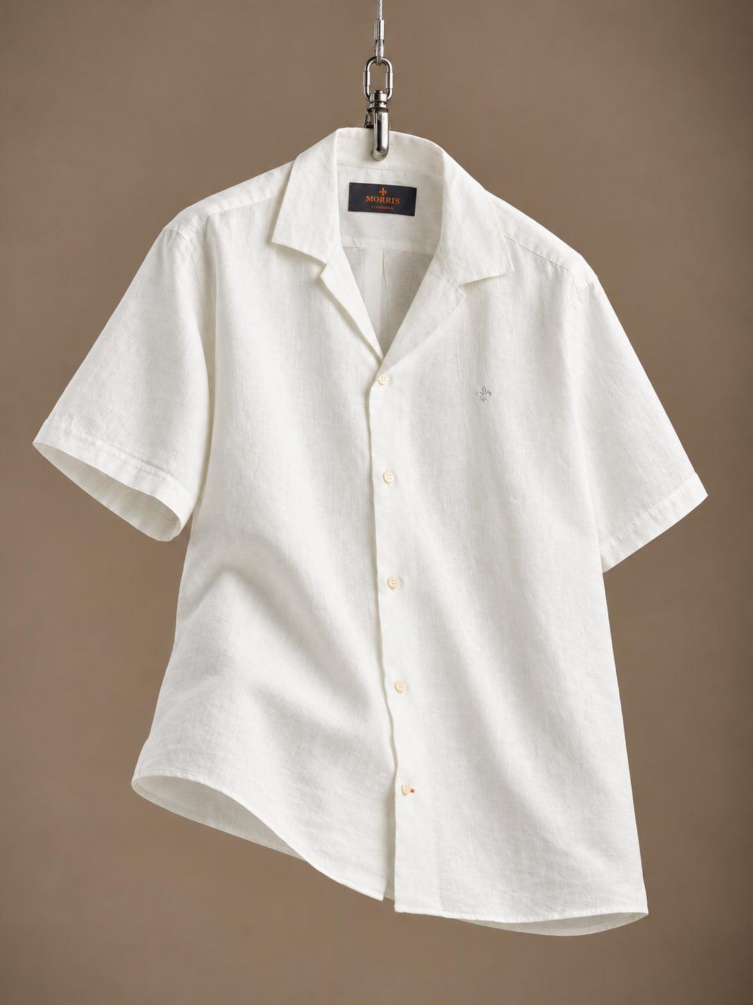 Resort Linen Short Sleeve Shirt White