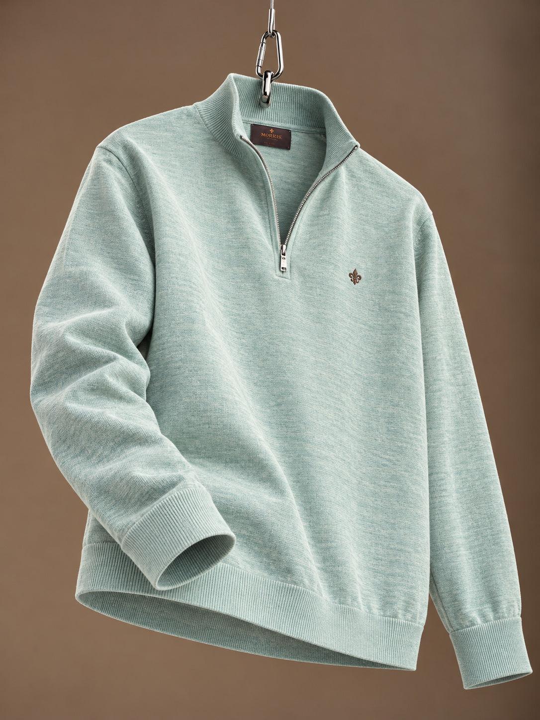 Riley Cotton Half Zip Green
