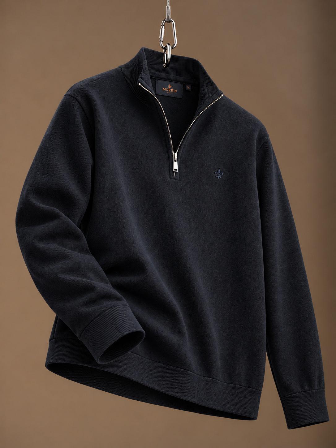 Riley Cotton Half Zip Navy