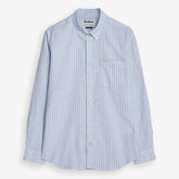 Nelson Striped Linen/Cotton Shirt Blue