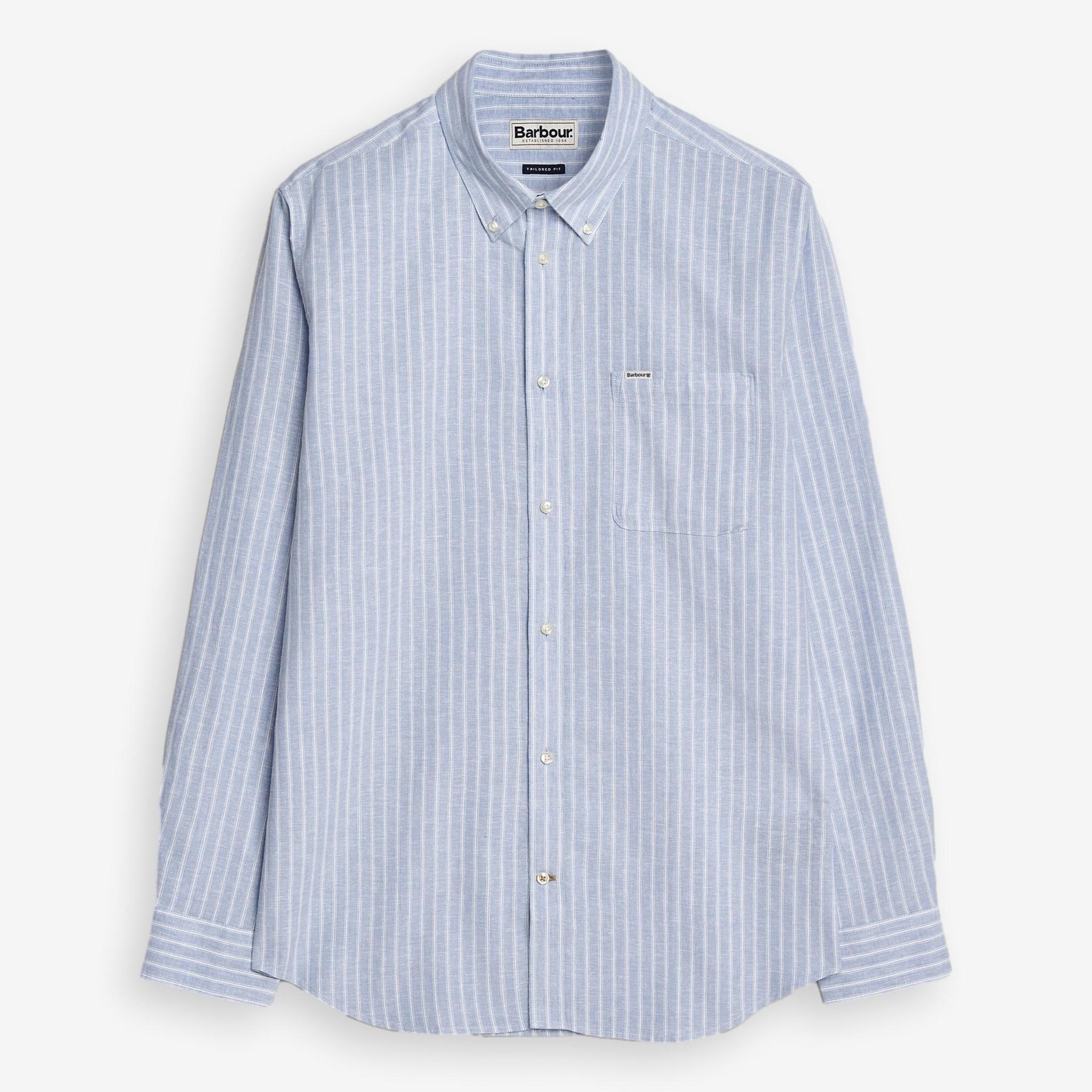 Nelson Striped Linen/Cotton Shirt Blue
