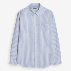 Nelson Striped Linen/Cotton Shirt Blue