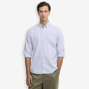 Nelson Striped Linen/Cotton Shirt Blue