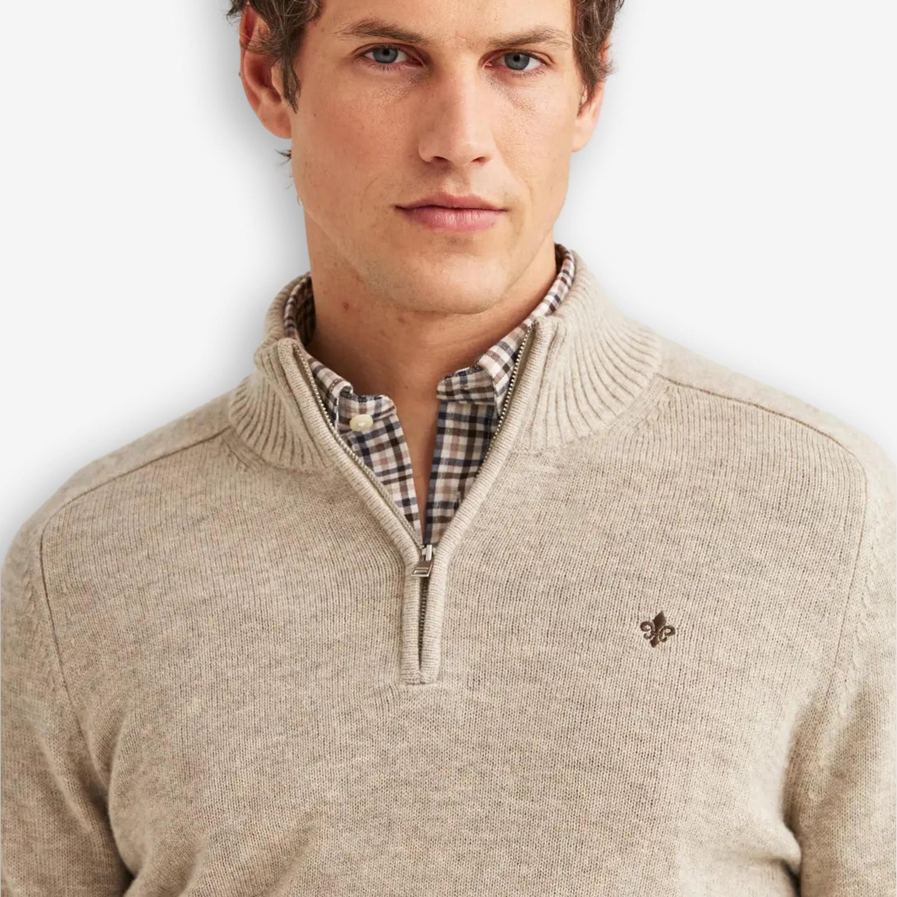 New Hertford Merino Half Zip Khaki-Morris Stockholm-Phrase