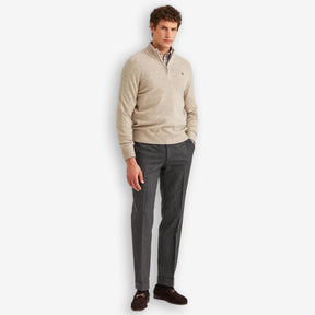 New Hertford Merino Half Zip Khaki-Morris Stockholm-Phrase
