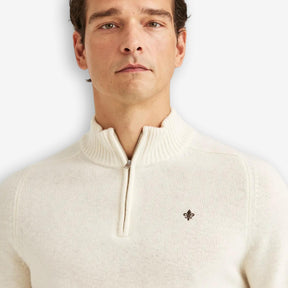 New Hertford Merino Half Zip Offwhite-Morris Stockholm-Phrase