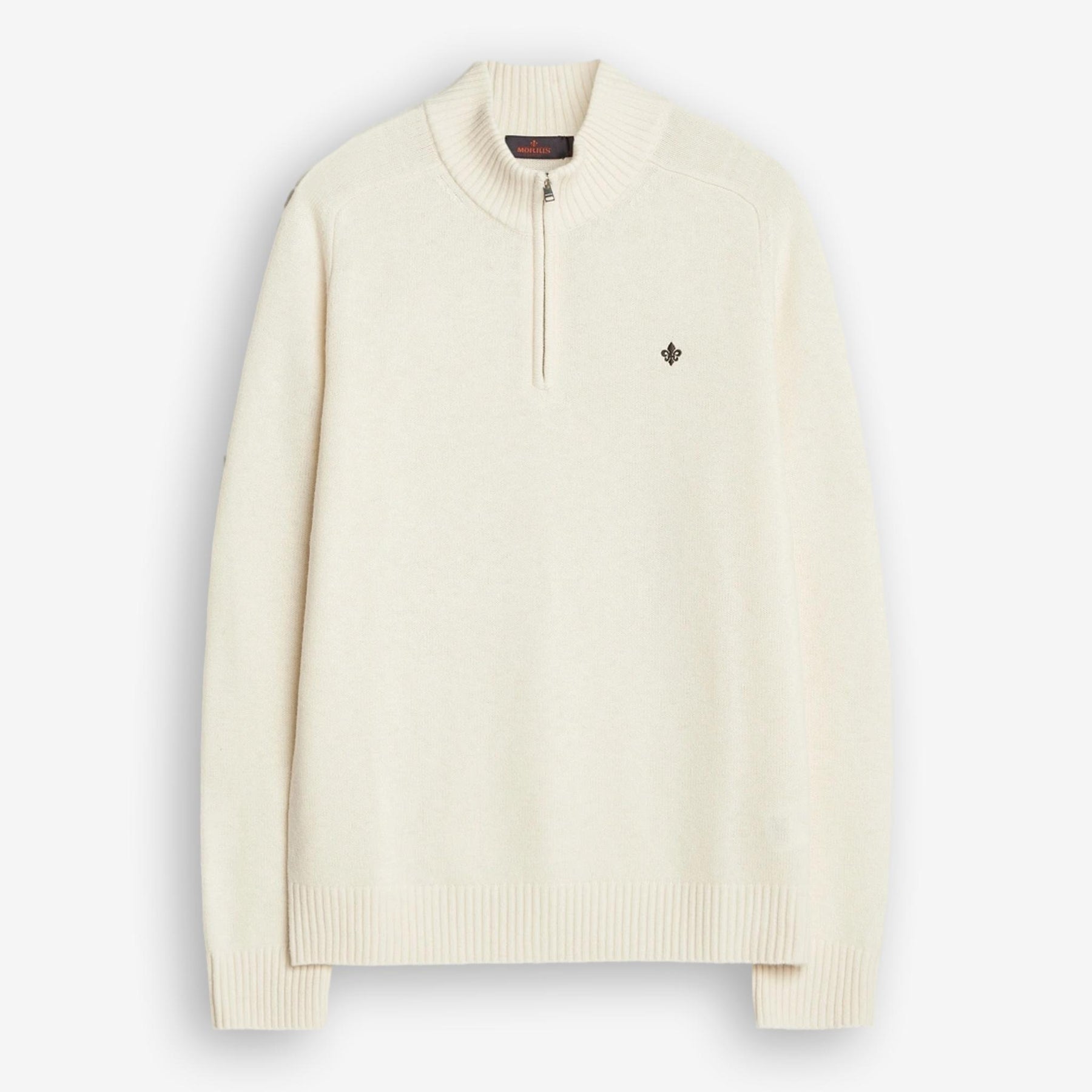 New Hertford Merino Half Zip Offwhite-Morris Stockholm-Phrase