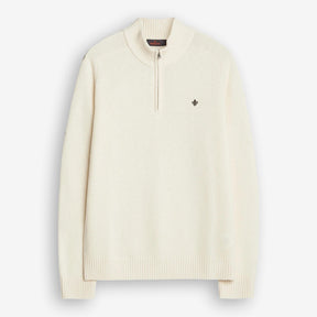 New Hertford Merino Half Zip Offwhite-Morris Stockholm-Phrase