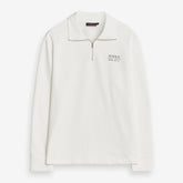 Morris Stockholm Northcott Slub Half-zip Offwhite