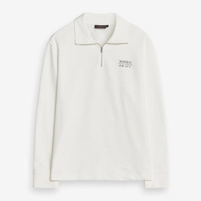 Morris Stockholm Northcott Slub Half-zip Offwhite