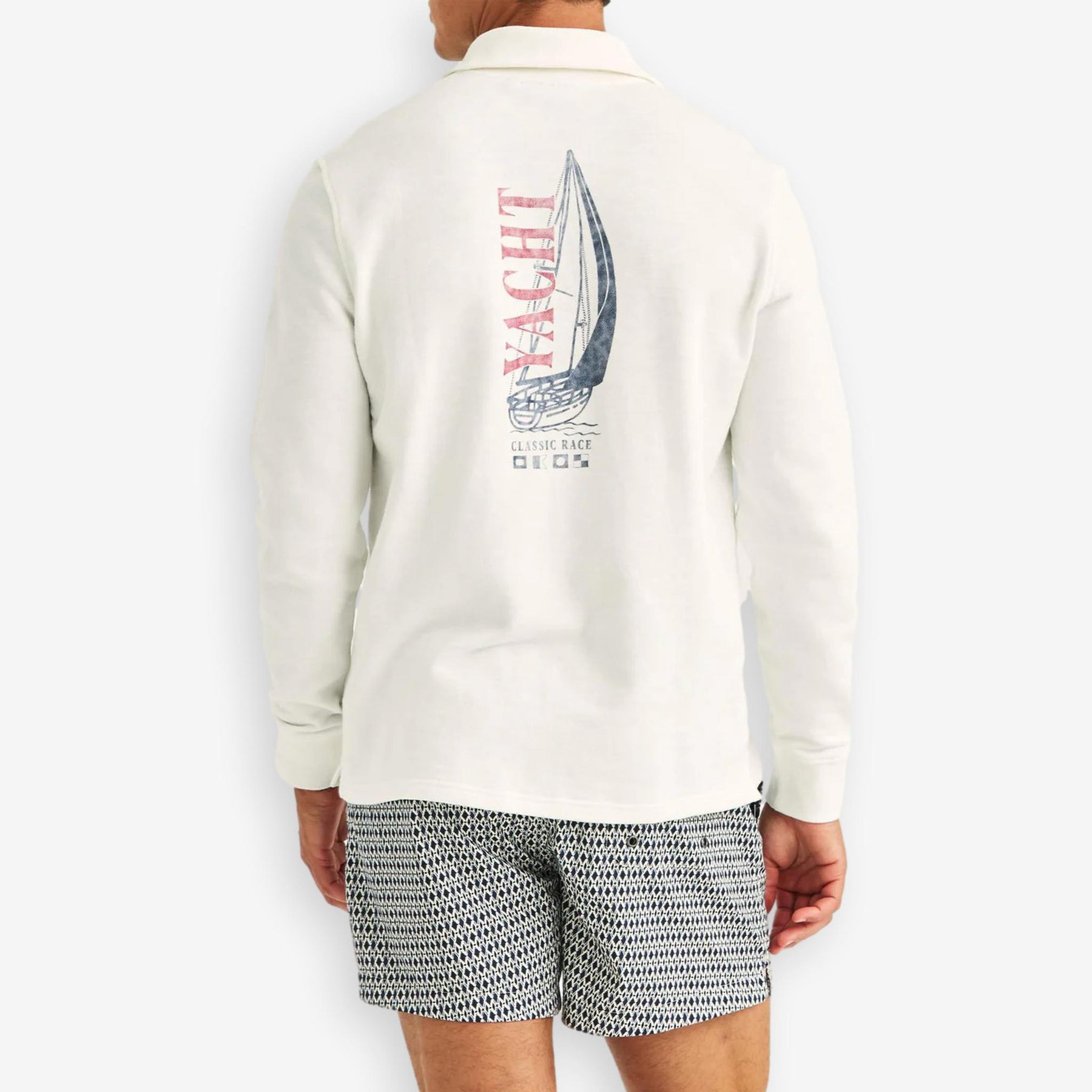 Morris Stockholm Northcott Slub Half-zip Offwhite