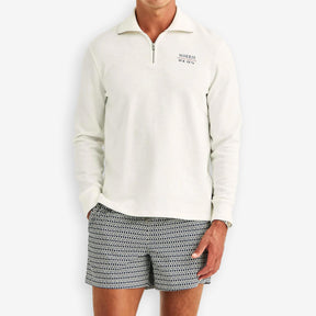 Morris Stockholm Northcott Slub Half-zip Offwhite