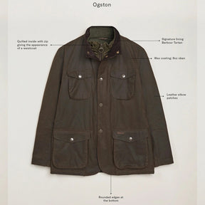 Ogston Wax Jacket Olive-Barbour-Phrase