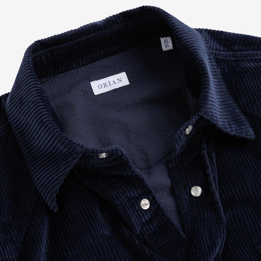 Orian Corduroy Western Shirt Navy