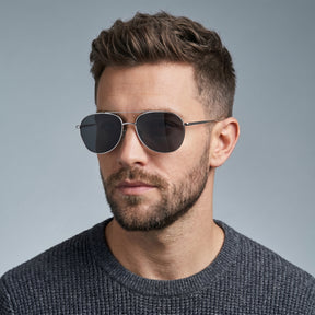 Pilot Sunglasses Silver Grey
