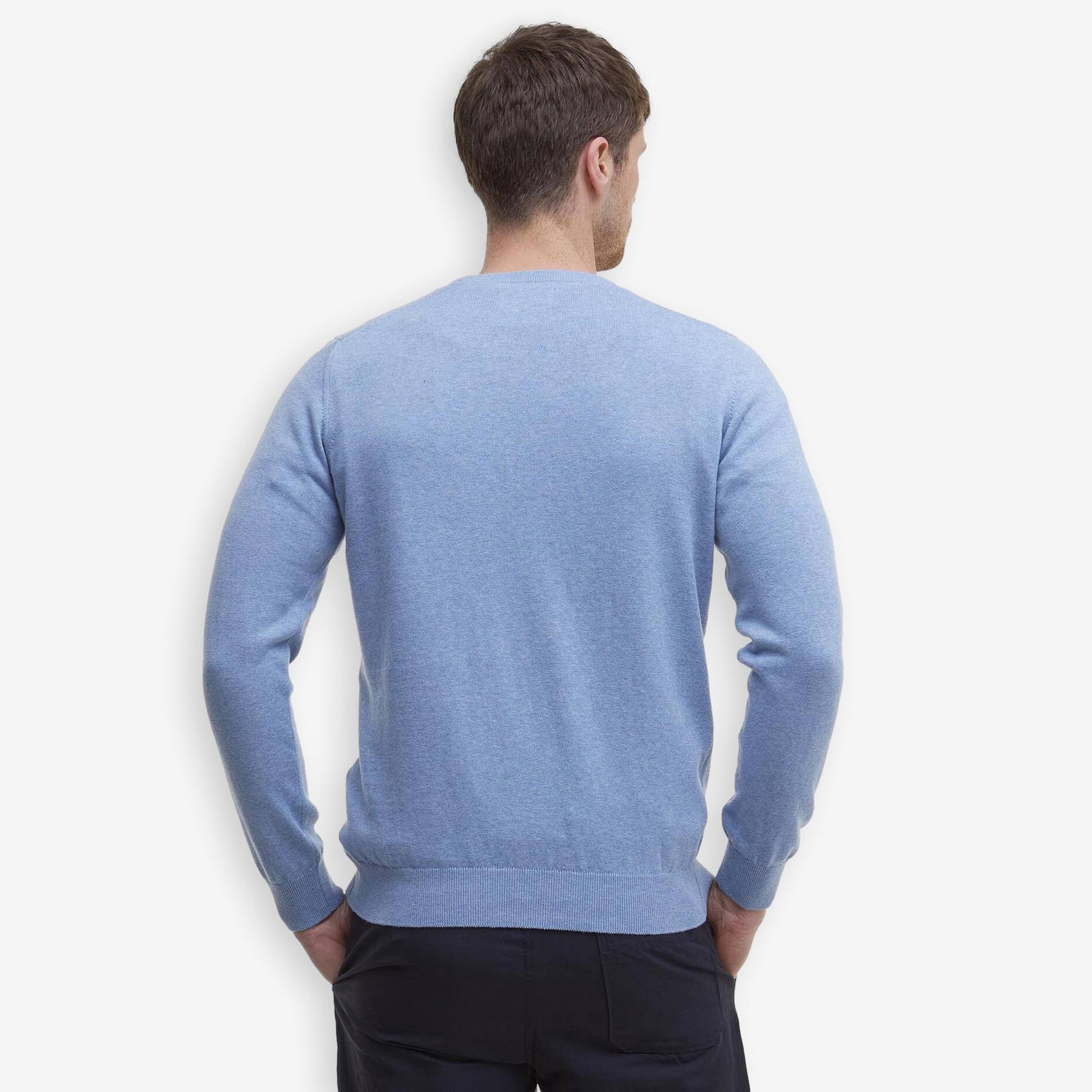 Pima Cotton Crewneck Sweater Blue