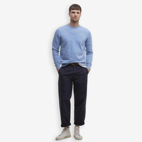 Pima Cotton Crewneck Sweater Blue