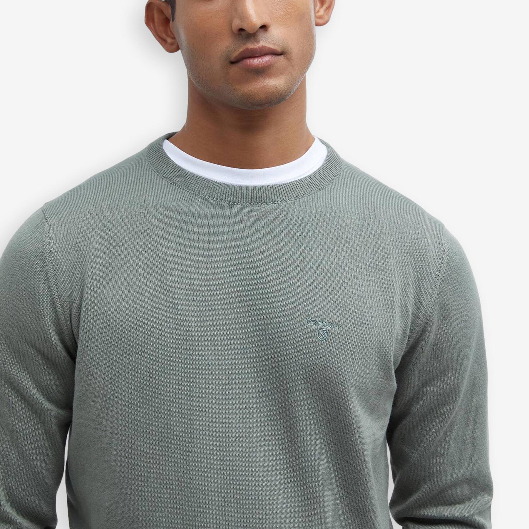 Pima Cotton Crewneck Sweater Green