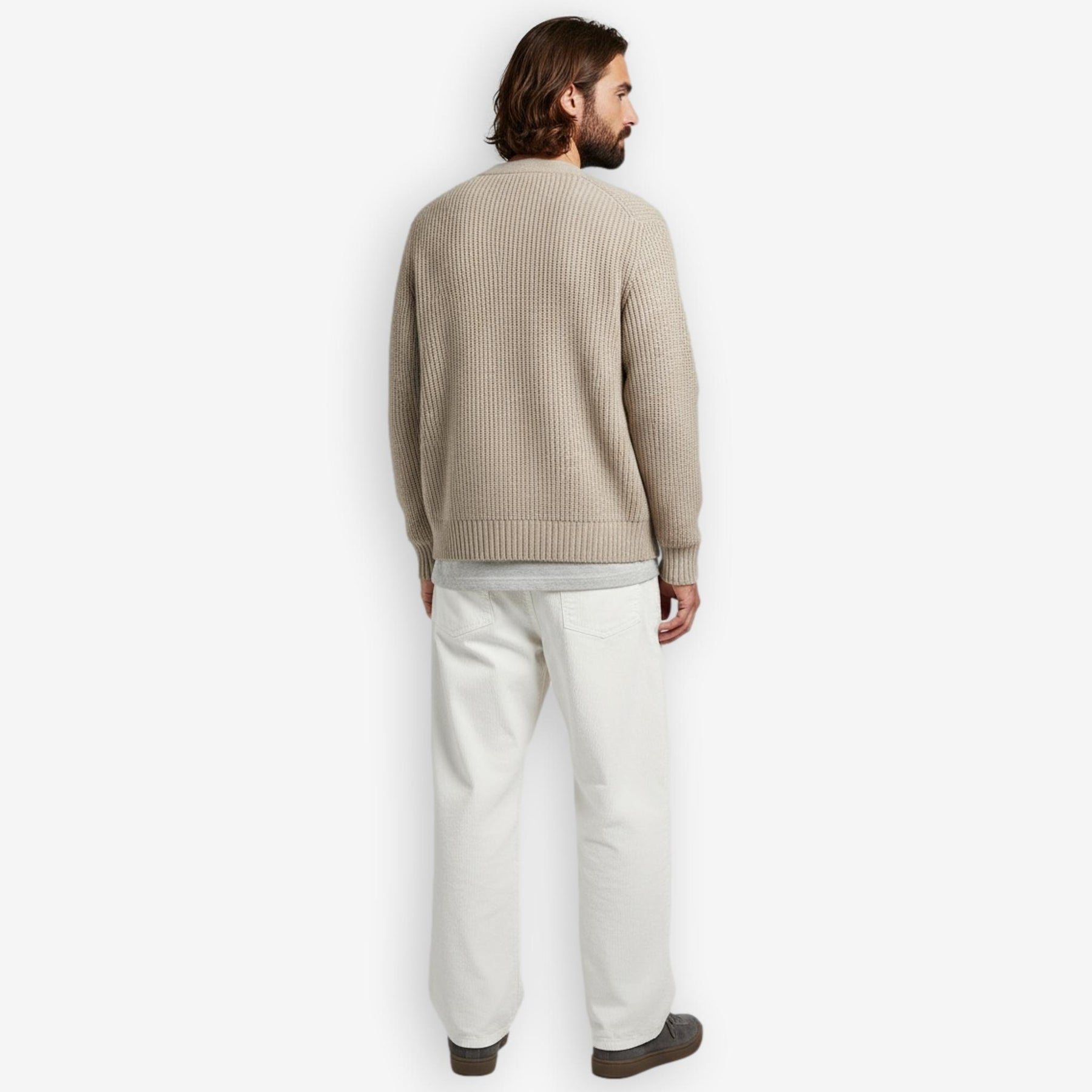 Rib Knit Cardigan Sand