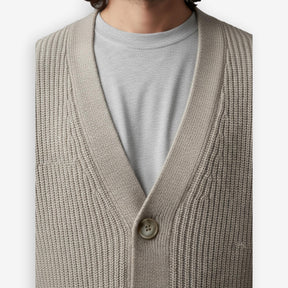 Rib Knit Cardigan Sand