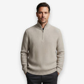 Rib Knit Halfzip Sand