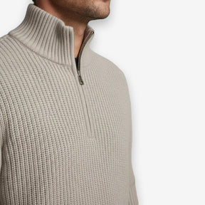 Rib Knit Halfzip Sand