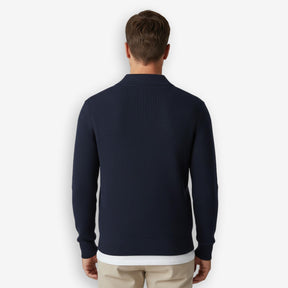 Rib Knit Polo Navy