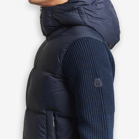 Ridge Knitted Hybrid Jacket Dark Navy