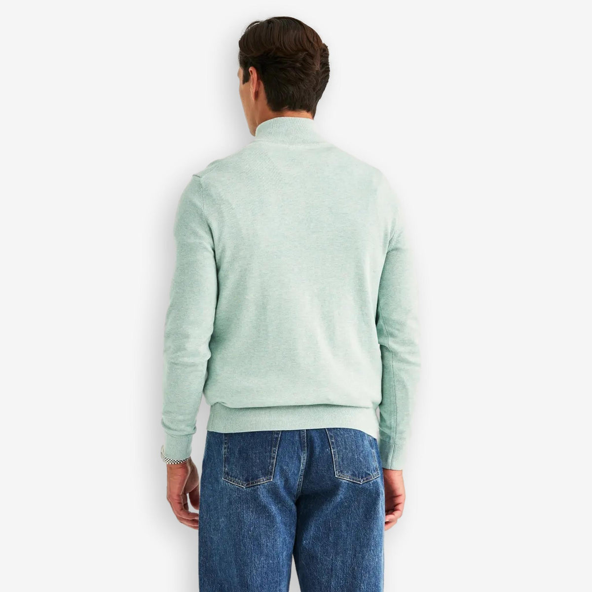 Riley Cotton Half Zip Green