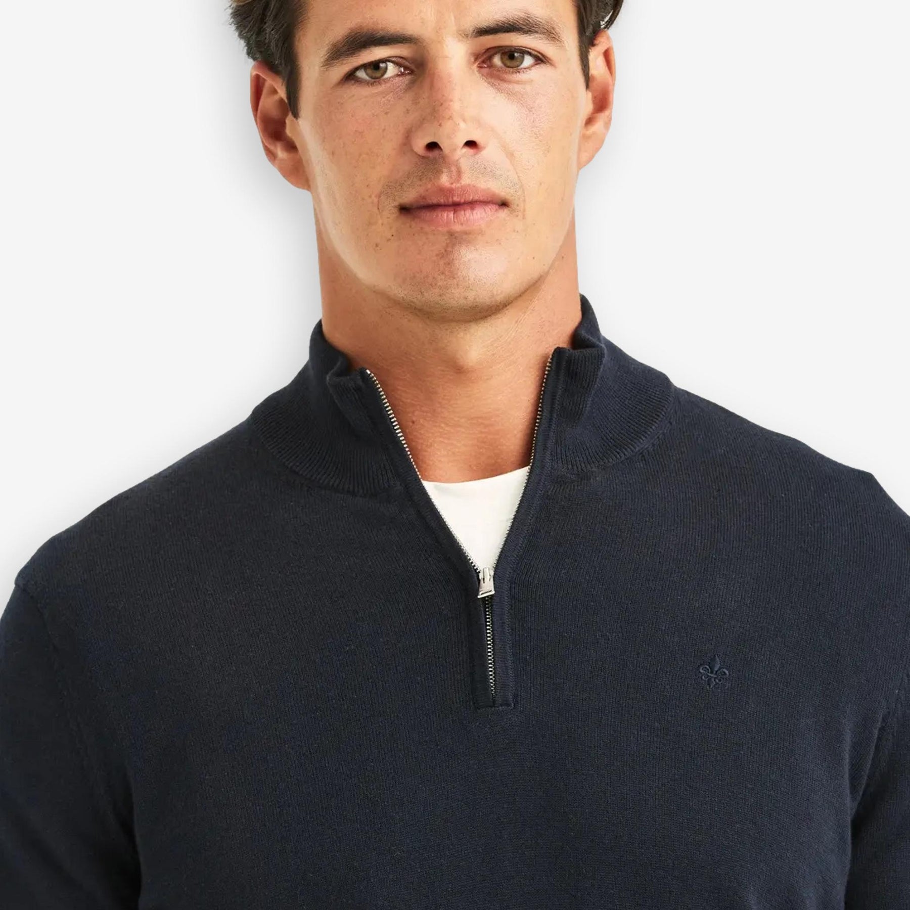 Riley Cotton Half Zip Navy