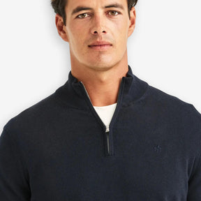 Riley Cotton Half Zip Navy