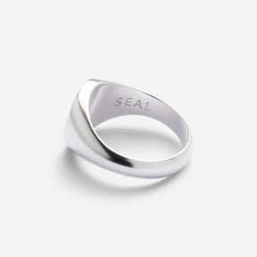 Round Silver Signet Ring-Ringer-Seal Jewelry-Phrase