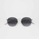 Round Sunglasses Silver Grey Gradient