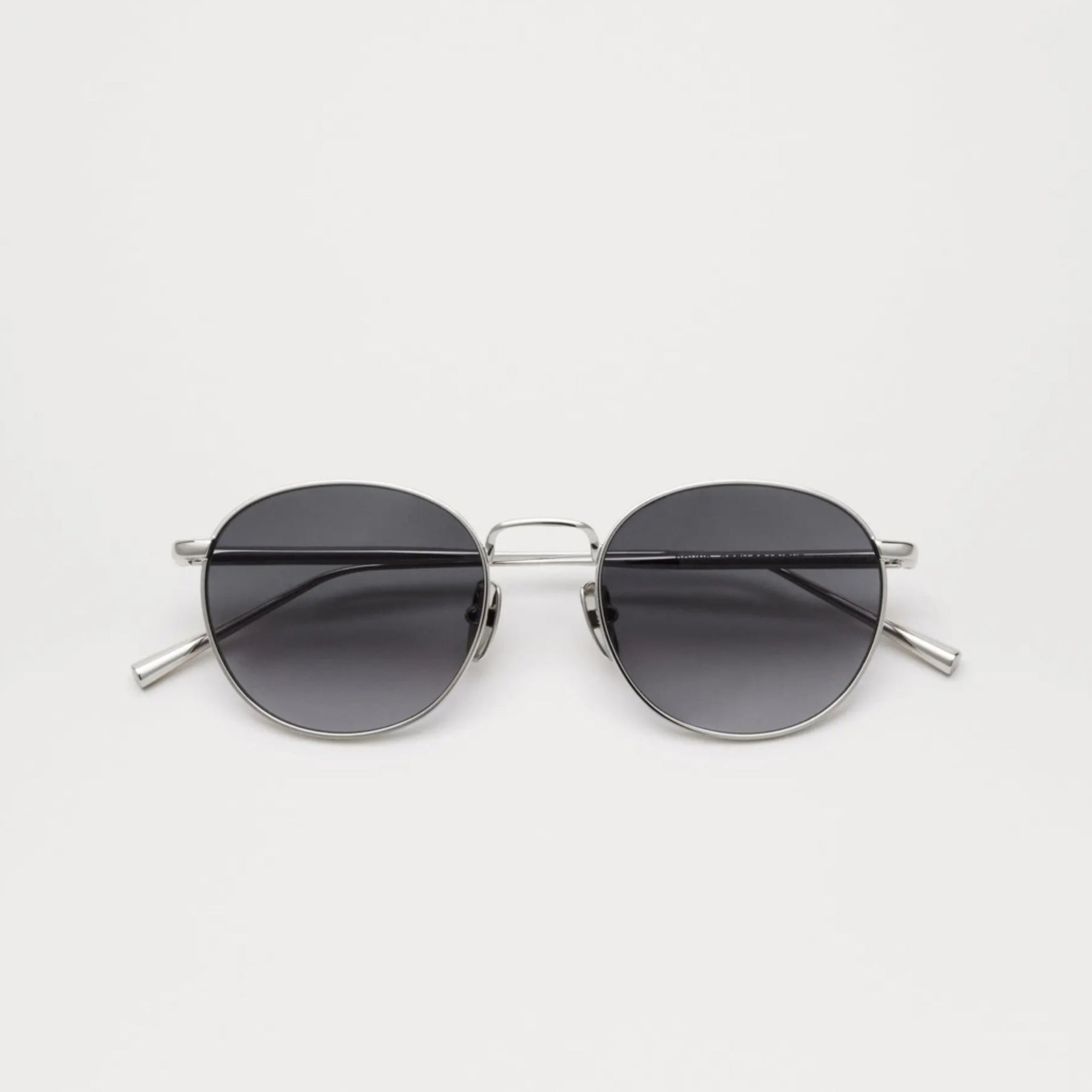 Round Sunglasses Silver Grey Gradient