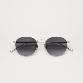 Round Sunglasses Silver Grey Gradient