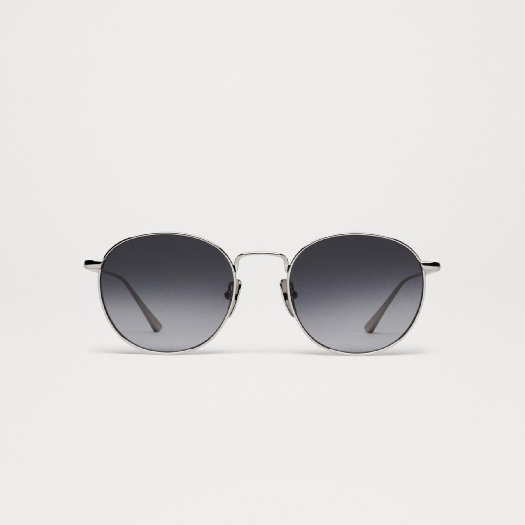 Round Sunglasses Silver Grey Gradient