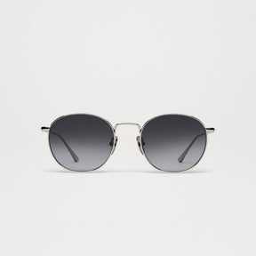 Round Sunglasses Silver Grey Gradient