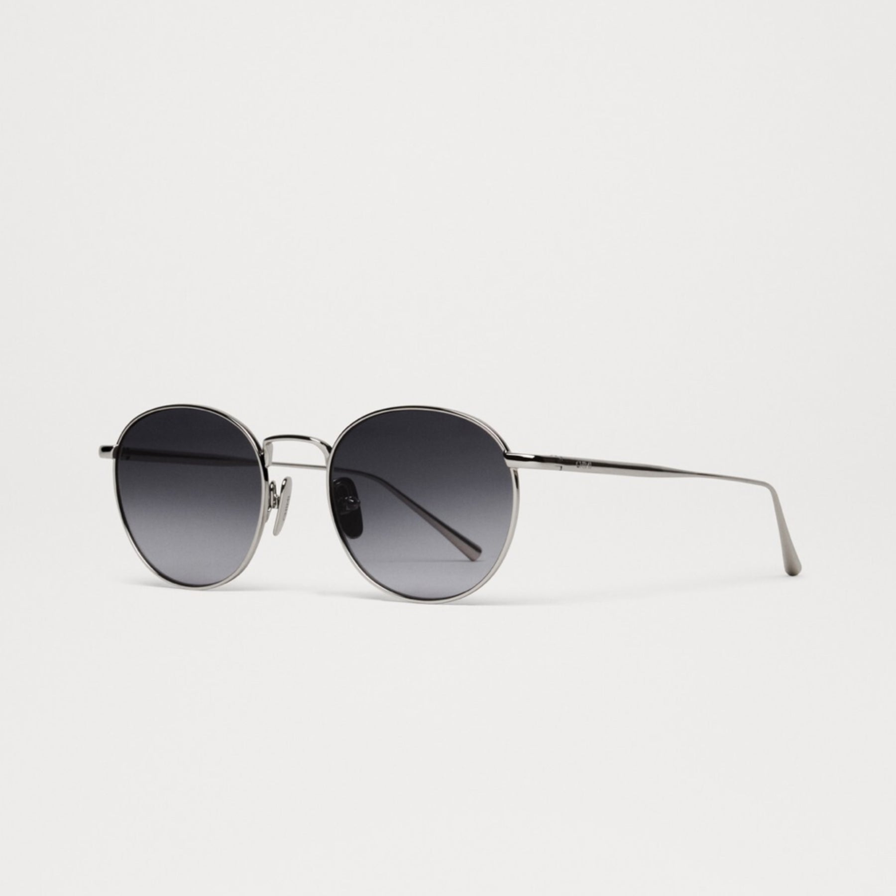 Round Sunglasses Silver Grey Gradient