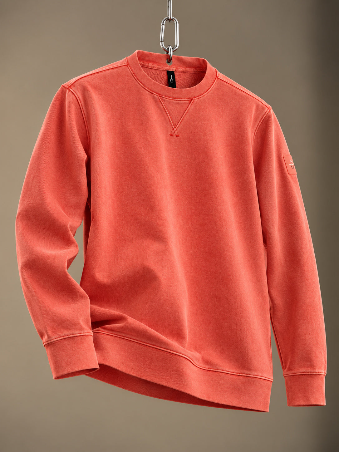 Wind Pigment Dyed Crewneck Sweater Orange