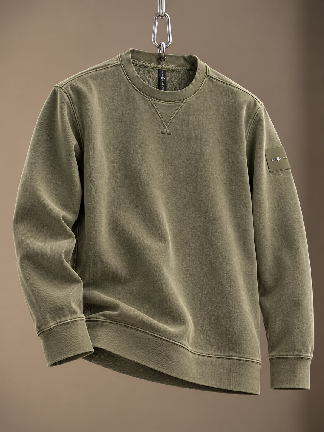Wind Pigment Dyed Crewneck Sweater Green