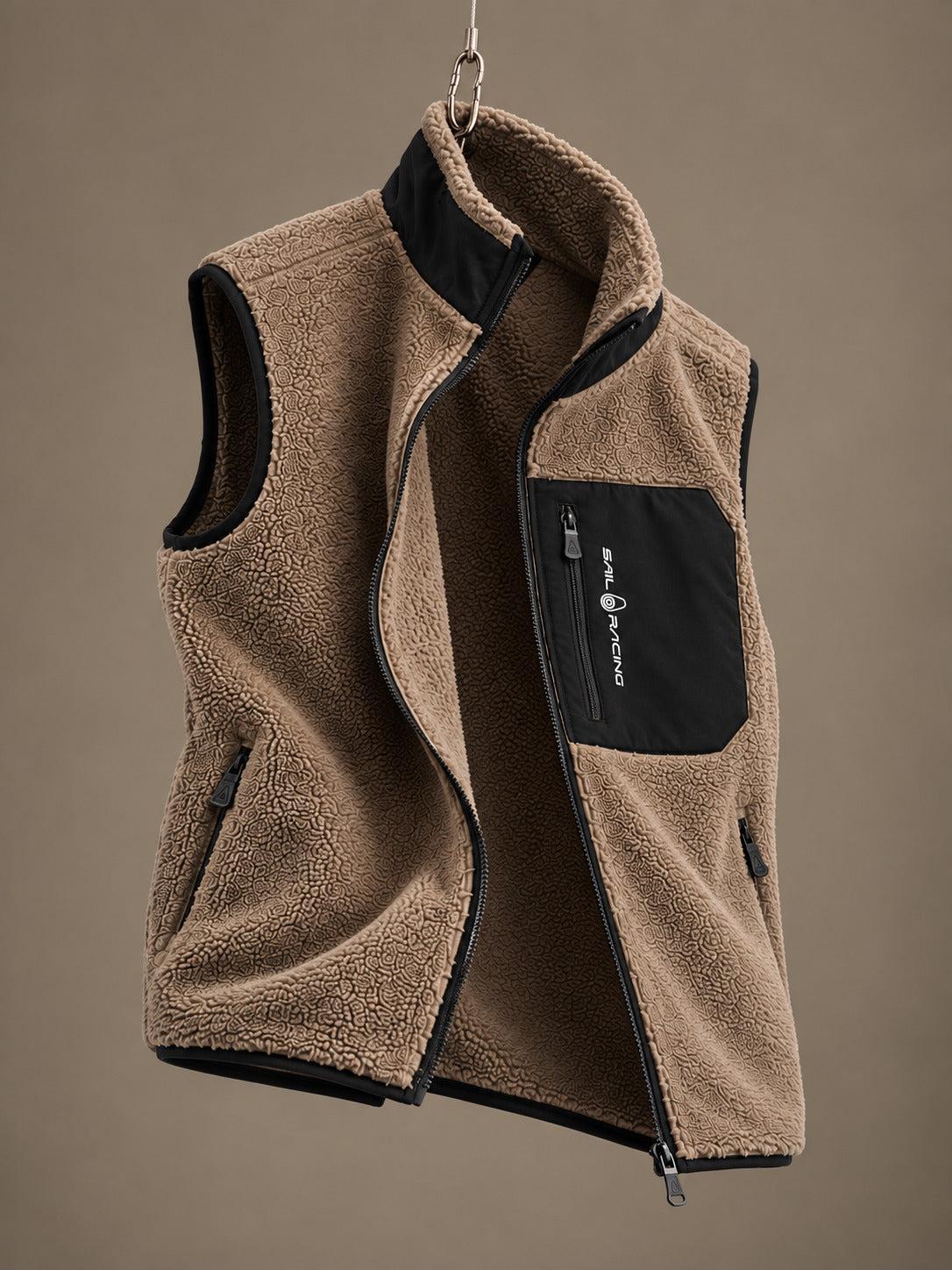 Bowman Pile Zip Vest Sand