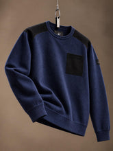 Spine Knitted Merino Crewneck Dark Navy