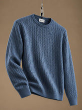 Iq Cottoncash Cable Crewneck Sweater Blue