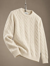 Iq Cotton Cable Crewneck Sweater White