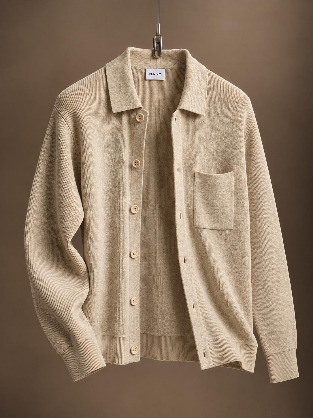 Liam Cottoncash Knitted Cardigan Beige