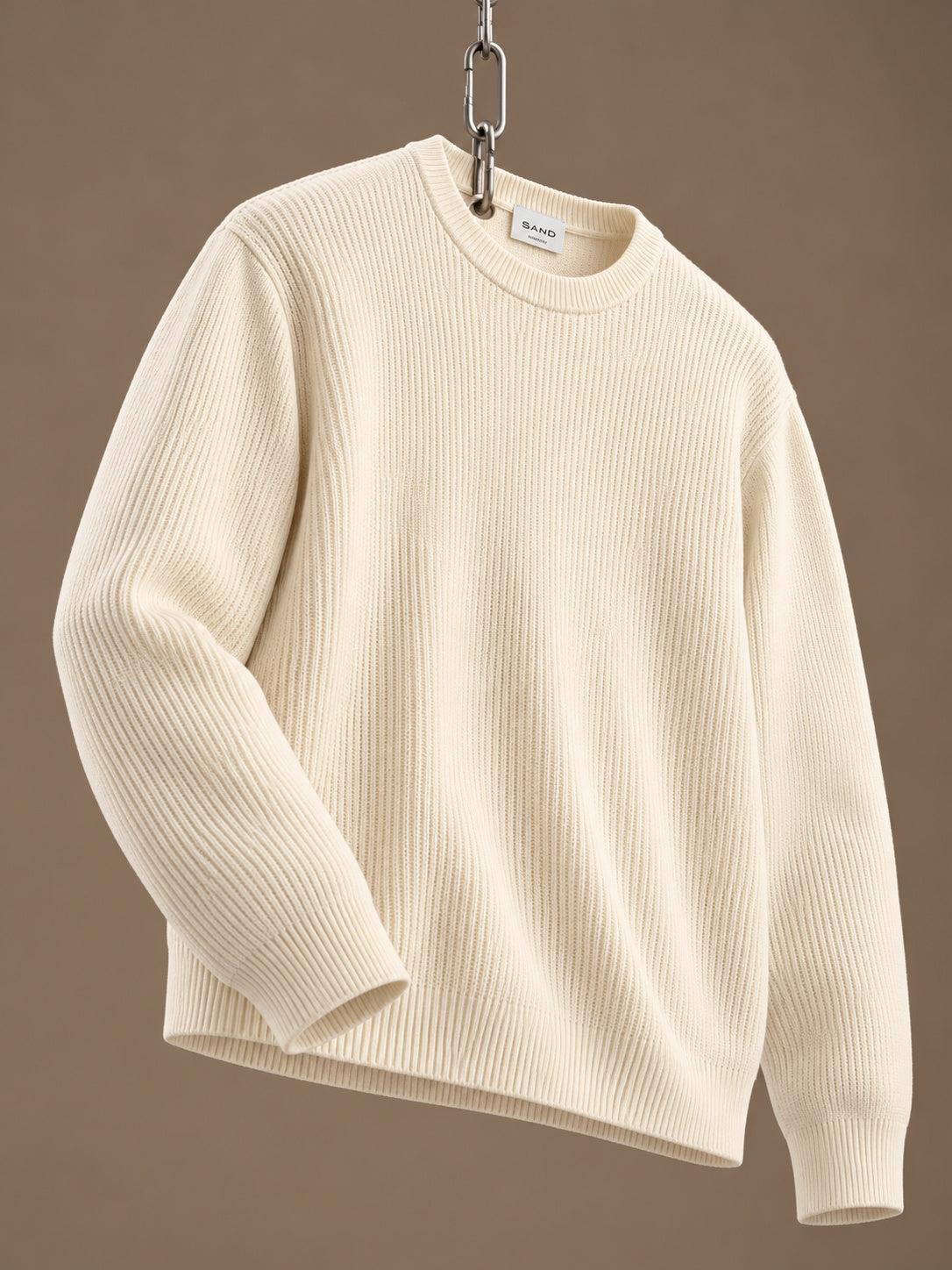 Iq Cotton Crewneck Sweater Offwhite
