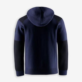 Spine Knitted Merino Zip Hood Dark Navy