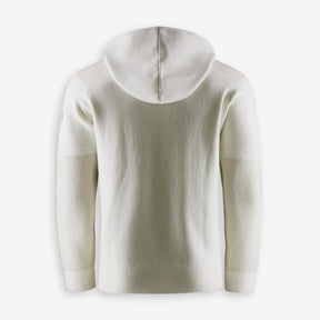 Spine Knitted Merino Zip Hood Offwhite