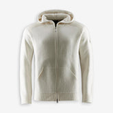 Spine Knitted Merino Zip Hood Offwhite